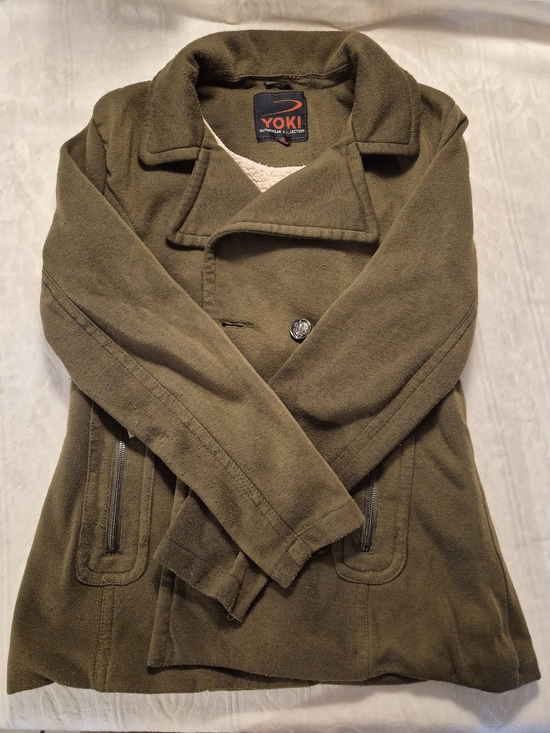 Yoki Jackets & Blazers - Yoki Women's Olive Green Peacoat Jacket